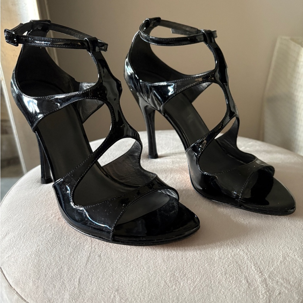 Stuart Weitzman Black Strappy Sandals
